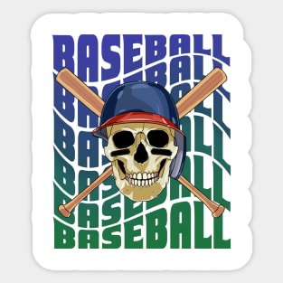 Skeleton Baseball Player Boys Girls Youth Skull Sports Sticker